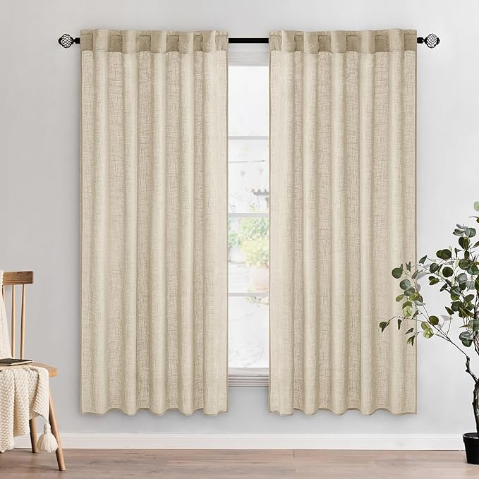 MIULEE Linen Curtains 52x72 Inch Length 2 Panels by MIULEE