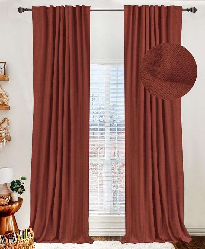 Faux Linen Total Blackout Curtains by 100BlackoutShield