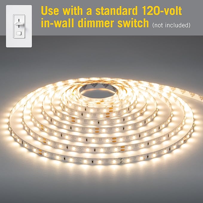 Armacost Lighting RibbonFlex Home AC Dimmable Bright White LED Tape Light Kit 4000K (5M),16.4 ft,425502