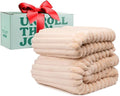 GO Premium Comfy Soft Queen Blanket - Beige Fleece Blanket for Couch, Bed - Living Room, Bedroom, Home Decor - 90x90 Inches
