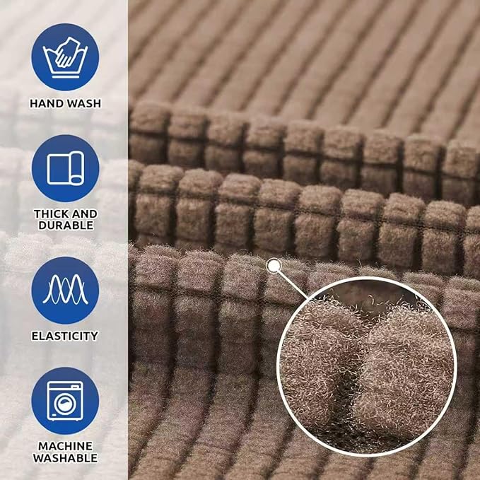 Stretch Couch Covers for Sofa, 3 Cushion Couch Slipcover, Camel | 1-Piece - Image 5