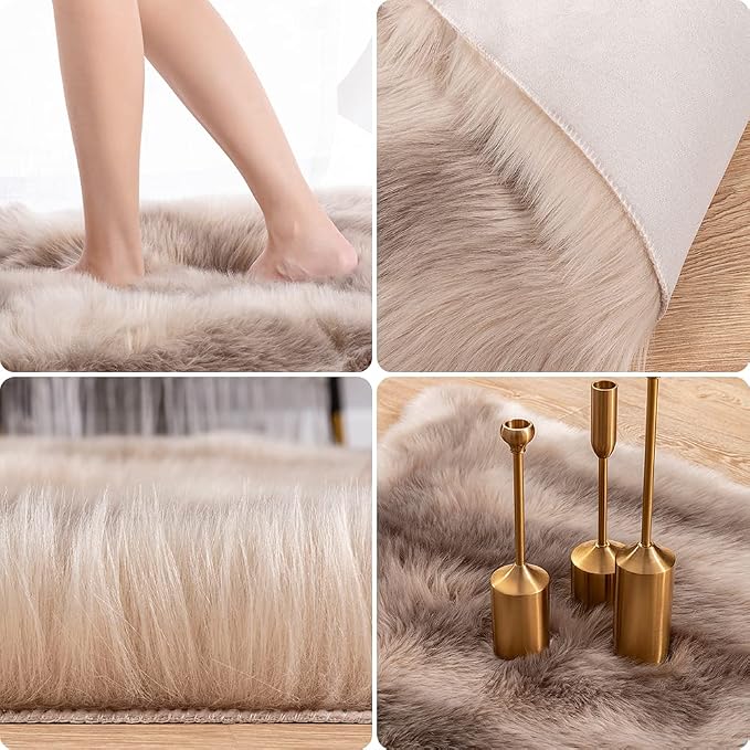 Carvapet 4x5 Faux Reindeer Hide Rug - Image 3