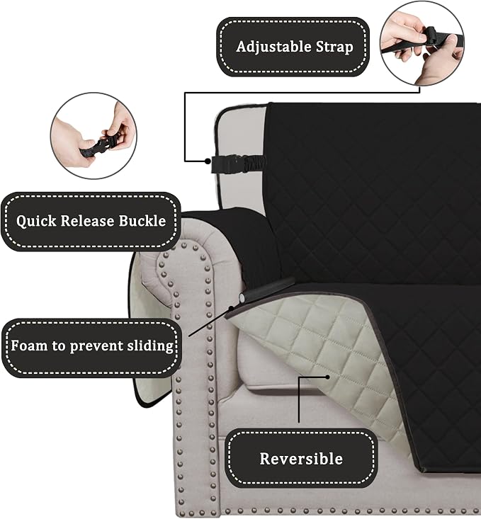 Easy-Going Reversible Couch Cover, Chair 30 in, Water Resistant Furniture Mat - Image 3