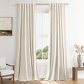 100% Blackout Linen Curtains 96 Inch Length 2 Panels Set by Guken