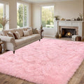 6x9 Fluffy Shag Area Rugs for Living Room Bedroom: Soft Plush Carpet Pink | by CarpetAddColortoYourLife