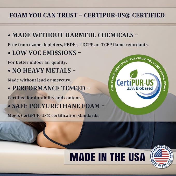 Foamma 5” x 48” x 75” Truck, Camper, RV Travel Visco Gel Memory Foam Bunk Mattress Replacement, Made in USA, Comfortable, Travel Trailer, CertiPUR-US Certified, Cover Not Included