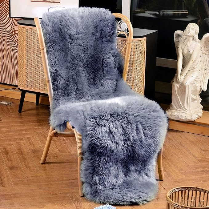 LLB Genuine Sheepskin Area Rug Wool Rug Fur Carpet Fluffy Shaggy Fur Rug by LLB