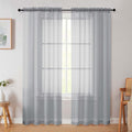 Light Grey Sheer Curtain for Bedroom Living Room 72 Inches Long 2 Panels Set by WelvetBLK