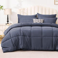 Love's cabin Twin XL Comforter Set Indigo Blue, 5 Pieces Twin XL Bed in a Bag, All Season Bedding Sets with 1 Comforter, 1 Flat Sheet, 1 Fitted Sheet, 1 Pillowcase and 1 Pillow Sham