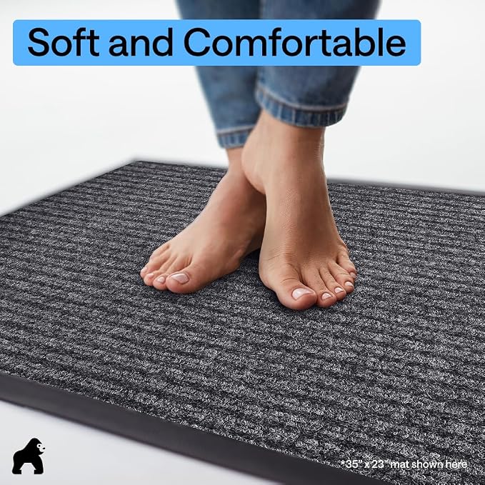GORILLA GRIP Waterproof Traffic Guard Door Mat, 2 Pack Indoor Outdoor Durable - Image 8