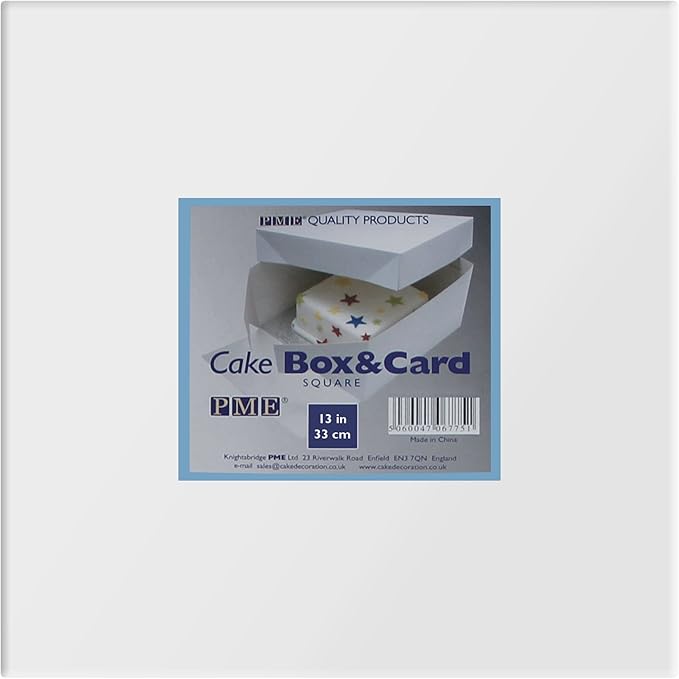 PME CBO807 Square Cake Box 13-Inch / 33 cm, White