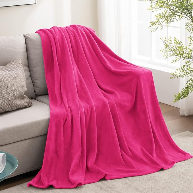 BEDELITE Fleece Blanket Twin Size Hot Pink Throw Blankets for Couch & Bed, 300GSM Luxury Plush Cozy Fuzzy Blanket 60x80 inches, Super Soft Warm Lightweight Throw Blanket for Travel Camping