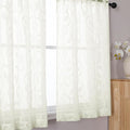 Furman Cafe Curtains 30 Inch Length 2 Panels Set, Elegant Geometric Jacquard by OWENIE