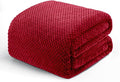 Exclusivo Mezcla Soft Waffle Fleece Bed Blanket King Size, Deep Red | by ExclusivoMezcla