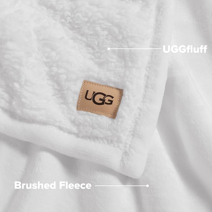 UGG Nita Twin Blanket, Reversible Plush Fleece, UGG Fluff Plush Face, Smooth - Image 6