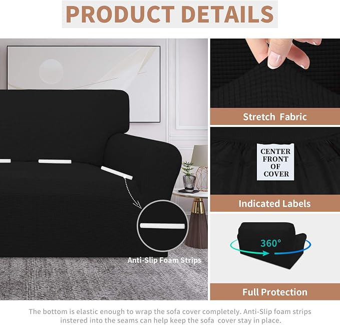 Easy-Going 100% Waterproof Loveseat Couch Cover Stretch Jacquard Sofa Cover | - Image 4