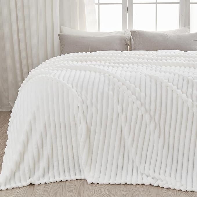NEWCOSPLAY Fleece Ribbed Cozy King Blanket by NEWCOSPLAY