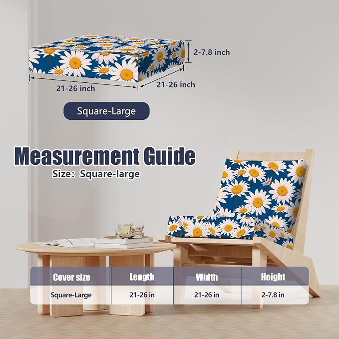 8Pcs Outdoor Cushion Covers, Stretch Patio Furniture Couch Chair Slipcovers | - Image 2