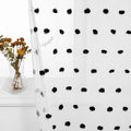 MYSKY HOME Black Pom Pom Curtains Halloween Nursery Curtains for Girls Bedroom 63 Inch Length Long Window White Sheer Curtains for Kids Room Rod Pocket Farmhouse Window Drapes 2 Sets 52" x 63"