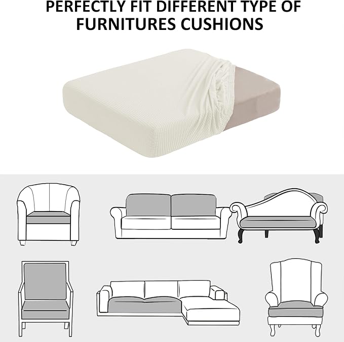 Water Repellent Couch Cushion Covers, Stretch Sofa Seat Slipcover Sets - Image 7