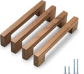 Walnut Square 5 in 4 pcs Wooden Drawer Pulls Handle pulls for cabinets Kitchen Cabinet Drawer pulls Cabinet Door Pull