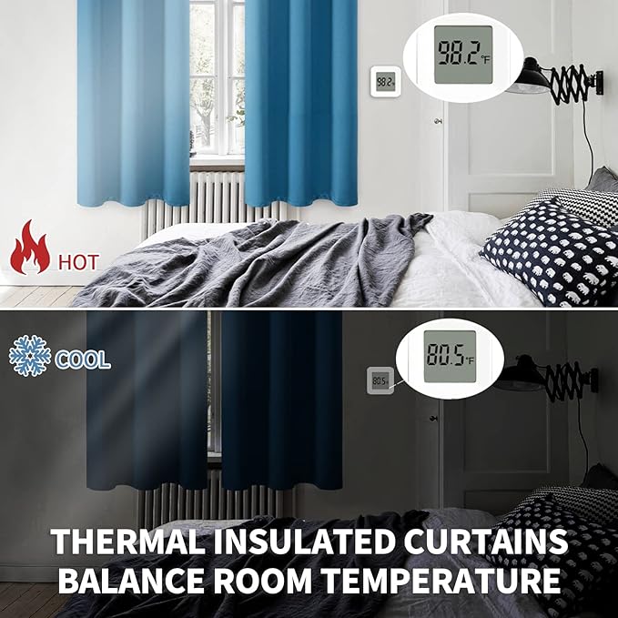 BGment Blackout Curtains - Grommet Thermal Insulated Room Darkening Bedroom and Living Room Curtains, Set of 2 Panels (42 x 84 Inch, Steel Blue)