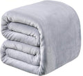 Polar Fleece Blankets Twin Size for The Bed Extra Soft Brush Fabric Super Warm Sofa Blanket 66" x 90"(Light Gray Twin)