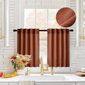 MIULEE Burnt Orange Fall Kitchen Curtain 36 Inch Length 2 Panels Farmhouse | by MIULEE