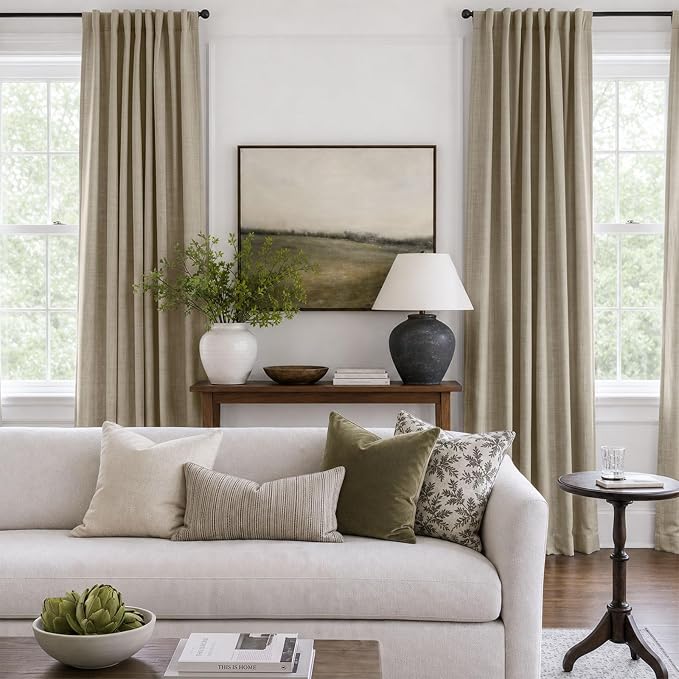 Faux Linen Total Blackout Curtains - Image 3