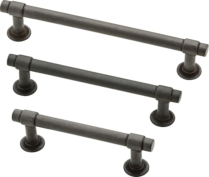Franklin Brass - Francisco Soft Iron Cabinet Handles 3 Inch (3") Hole Center Pulls | Easy Install, Durable Hardware for Kitchen Cabinet Door, Drawers, Dresser Pull, Furniture (10 Pack)