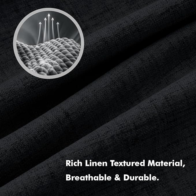 MIULEE 100% Blackout Linen Curtains - Image 3