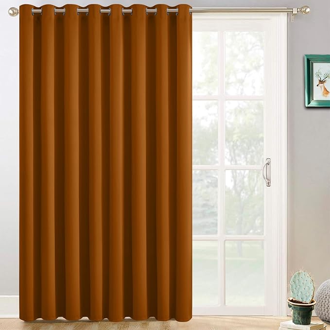 Yakamok Burnt Orange Room Darkening Curtains 84 inch Sliding Door Drapes | 1 by Yakamok