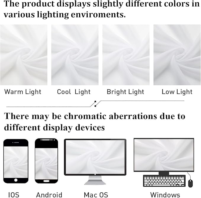 White Sheer Curtains 36 Inch Length 2 Panels Set, Airy Breathable Voile Short - Image 6