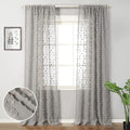 MYSKY HOME Pom Pom Grey Sheer Curtains for Bedroom Girls Room Curtains for Nursery Kids Light Filtering Boho Window Drapes, Rod Pocket, 52 x 95 Inches, 2 Panels