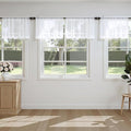 MIULEE 4 Panels White Valance Short Valance Sheer Curtains 42 x 14 Inches | by MIULEE