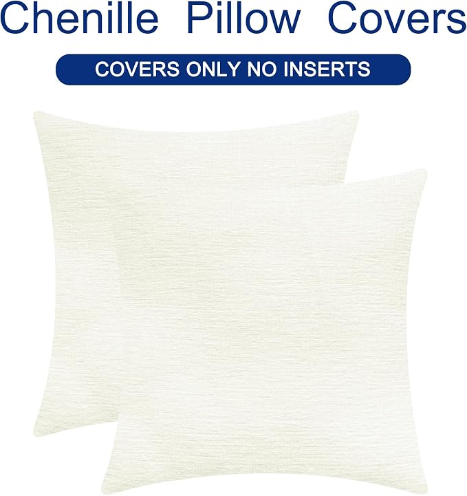 CaliTime Decorative Couch Throw Pillow Covers 24 X 24 Inches Cream | Pack of 2 - Image 6