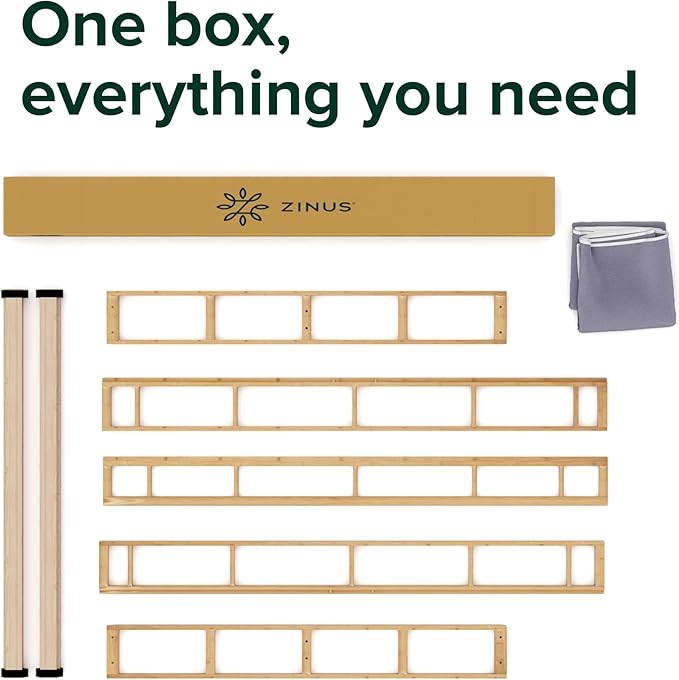 ZINUS Edgar 8 Inch Bamboo Box Spring, Mattress Foundation, Sturdy Bamboo Structure, Low Profile, Easy Assembly, Full