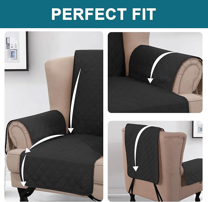 Turquoize 100% Waterproof Wing Chair Cover Wing Armchair Slipcovers Chair Couch - Image 5