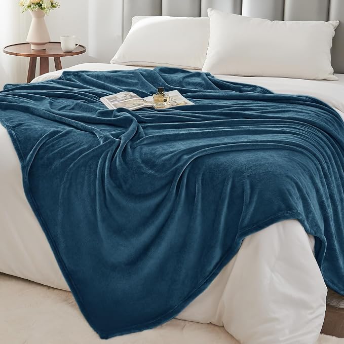 BEDELITE Fleece Blanket Soft Plush Twin Size Blanket Mineral Blue 60"x80" | - Image 6