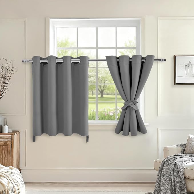 RV Blackout Curtains for Bedroom, 52 x 36 Inches Long, Light Grey | Thermal - Image 7