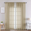 Chyhomenyc Taupe Sheer Curtains 84 Inches Long 2 Panels, Light Filtering Taupe by Chyhomenyc