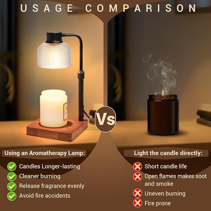 KLL Candle Warmer Lamp with Timer: Christmas Gifts for Women, Birthday Gifts for Women Mom - Vintage Home Decor - House Warming Gifts New Home - Wax Melt Warmer for Jar Candles