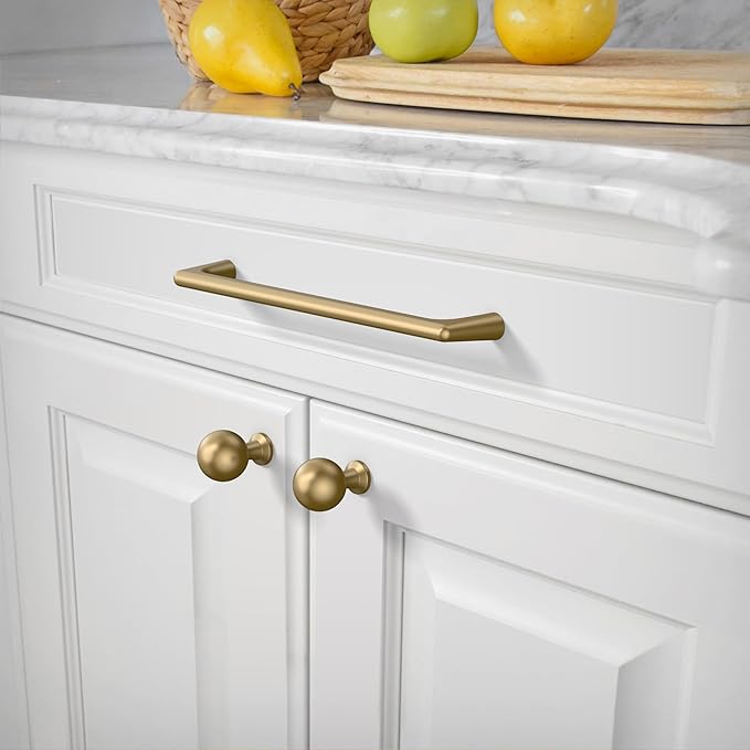 Amerdeco 10 Pack Champagne Bronze Cabinet Pulls 6.3 Inch(160MM) Hole Centers Kitchen Cabinet Handles Hardware Kitchen Handles for Cabinets Cupboard Handles Drawer Pulls ZH0041