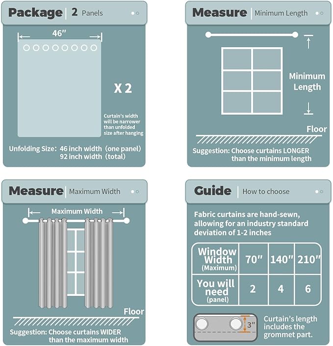 BGment Brown Blackout Curtains 84 Inch Length 2 Panels Set, Grommet Thermal Insulated Room Darkening Curtains for Bedroom, Each 46 x 84 Inch