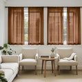 MIULEE Dark Brown Sheer Curtains 63 Inches Long 4 Panels 42 x 63 Inches | Light by MIULEE