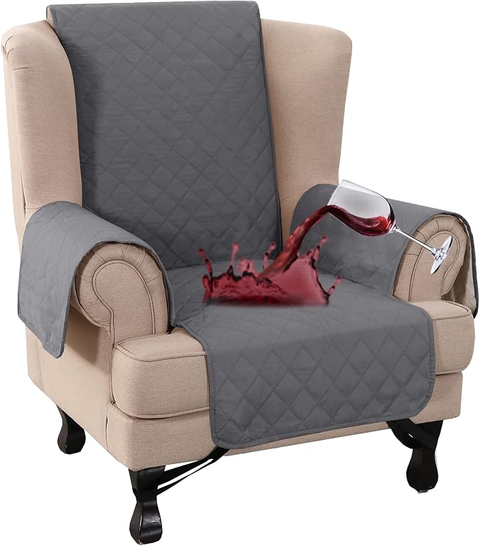 Turquoize 100% Waterproof Wing Chair Cover Wing Armchair Slipcovers Chair Couch by Turquoize