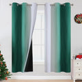 Green and Greyish White Blackout Curtains 42Wx72L 2 Panels | Ombre Curtains by ESTELARTEXTILER