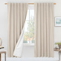 100% Blackout Thermal Linen Curtains 78 Inches by LAMIT