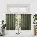 Christmas Short Linen Curtains 36 Inch Length by LAMIT