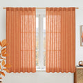 Semi Sheer Linen Curtains 45 Inches Long by LAMIT